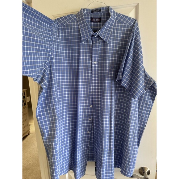 Repp Ltd Button‎ Up Shirt Men’s Big/Tall Size 22 5XLT Short Sleeve - Picture 1 of 7